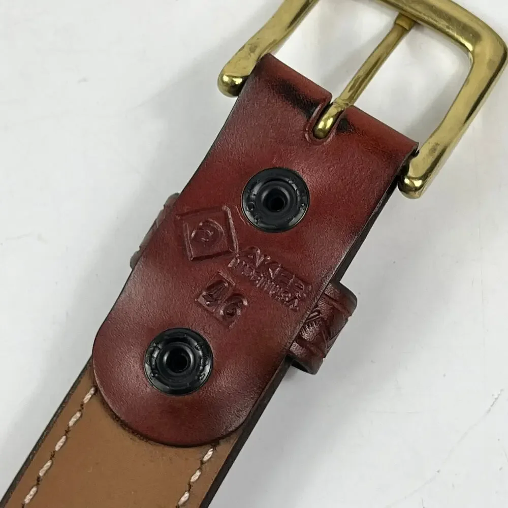 NRA RKBA Right To Keep And Bear Arms Brown Leather Belt Sz46 Brass USA Western